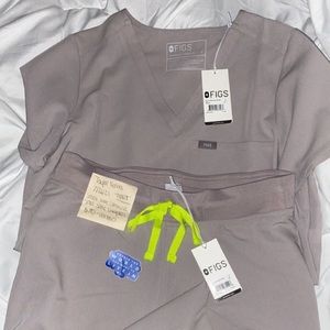 FIGS SLATE SMALL CATARINA TOP & LIVINGSTON BOTTOMS